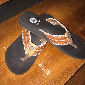 Basket Weave Yellow Box Flip Flops